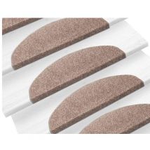 Tapis d'escalier auto-adhésif 15 pcs 56 x 20 x 4 cm Brun clair