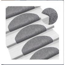 Tapis d'escalier auto-adhésif 15 pcs 56 x 20 x 4 cm Gris clair