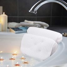 Oreiller de bain, oreiller de spa avec technologie Air Mesh 4D et 7 ventouses, aide à soutenir la tête, le dos, les épaules et le cou, s'adapte à