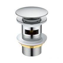 Tapón de fregadero emergente sin desbordamiento, tapón de drenaje de fregadero de cobre cromado Universal para cocinas, baños, fregadero, fregadero