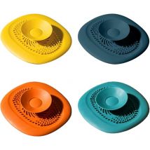 Linghhang - Tapones de drenaje de silicona para bañera (4 unidades), filtro protector de suelo para lavadero, cocina y baño (4 colores)
