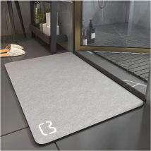 Tappetino da bagno assorbente antiscivolo Tappeto da bagno Tappetino da bagno in microfibra diatomite Morbido ad asciugatura rapida Grigio 40×60 cm
