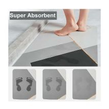 Tappetino da bagno assorbente antiscivolo Tappeto da bagno Tappetino da bagno morbido in microfibra diatomite Asciugatura rapida Grigio 40×60 cm