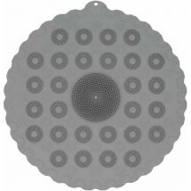 Tappetino doccia rotondo antiscivolo, morbido tappetino da bagno con fori di drenaggio, materiale siliconico, lavabile in lavatrice (grigio chiaro)