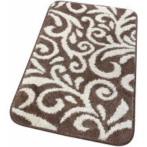 Emmevi Mv S.p.a. - Tappeto Bagno Camera Morbido Floreale Moderno Antiscivolo Lavabile 100% Made In Italy Marrone - 50x80 cm