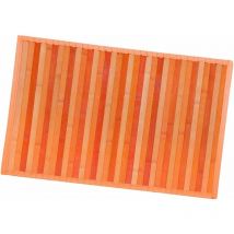 Emmevi Mv S.p.a. - Tappeto Bamboo Legno Stuoia Cucina Bagno Camera Degradè Tovaglietta Colazione Retro Antiscivolo Arancione - 50x370 cm