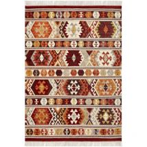 Beliani - Tappeto Boho Kilim fatto a mano 200 x 300 cm in lana con frange multicolore Aygavan