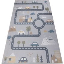 Tappeto bono 726 strada, città grigio chiaro / crema grey 240x330 cm