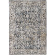 Deladeco - tappeto 'caravan' blu grigio, 190x133 cm