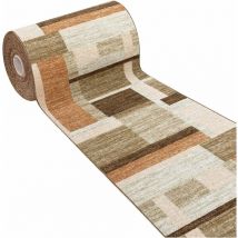 Emmevi Mv S.p.a. - Tappeto Cucina Bordato Passatoia Antiscivolo Lavabile 100% Made in Italy Beige - 57x190 cm