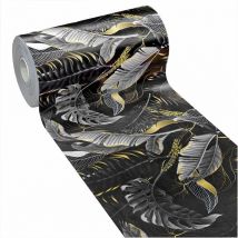 Emmevi Mv S.p.a. - Tappeto Cucina Pvc Antimacchia Foglia Oro Passatoia Moderna Antiscivolo Antisfilo Lavabile - 51x360 cm
