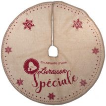 OSE - Tappeto per albero di Natale Atelier des lutins in juta rossa D90cm - Feeric lights & christmas