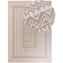 Tappeto moderno dal motivo geometrico 160 x 230 cm beige e bianco Baglar