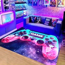 Tappeto Moderno Per Camera Da Letto Da Gamer, Tappeto Antiscivolo Per Soggiorno Stampato In 3d, Motivo Graffiti, 80x120 Cm (3 Set Neon)