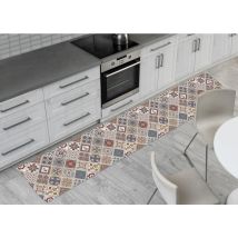 Tappeto Passatoia Cucina Antiscivolo Digitale Dis. Maiolica Mattonella Multicolor, Misura50x230coloremulticolor