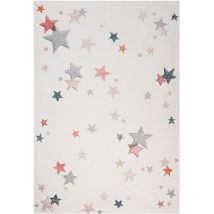 Beliani - Tappeto per cameretta con motivo a stelle multicolore e bianco 140 x 200 cm Alpoud
