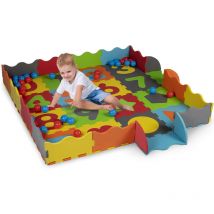 Bakaji - Tappeto Puzzle 3 in 1 in Gommapiuma per Bambini con 40 Palline e Custodia