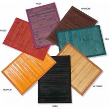 Casabella - Tappeto stuoia bamboo legno bambù cucina passatoia antiscivol tinta unita Comart – mis. 45x75 col. verde