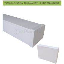 Tappo di chiusura terminale per canaline elettriche passacavi coprifili bianco 25x16 60x40 80x60 80x60
