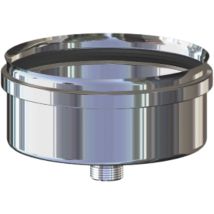 Tappo di recupero condensa per raccordi a T in acciaio AISI 304 senza valvola adatto a tubi per stufe a pellet e legna Acciaio Inox 20 cm