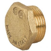 Tappo maschio con esagono in ottone giallo 11/4