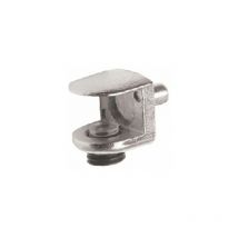 Taquet pince verre nickelé - Queue : ø 5 mm - Pour verre d'épaisseur : 5 à 9 mm - Décor : Nickelé Itar