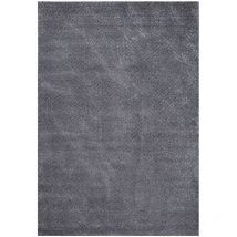 Tara - Tapis de salon à relief Géométrique couleur uni gris 80x150cm