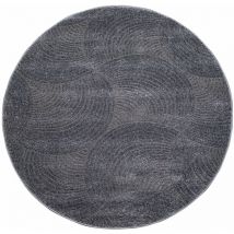 Tara - Tapis Rond à relief Arc couleur uni gris 200x200cm