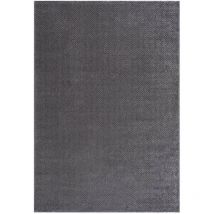 Tara - Tapis de Salon Uni Motifs Relief Chevrons (Gris - 200x290cm)