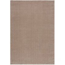 Tapis de Salon Uni Motifs Relief Chevrons TARA (Beige - 140x200cm)