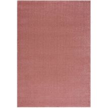 Tara - Tapis de Salon Uni Motifs Relief Chevrons (Rose - 240x340cm)