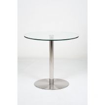 Target 80cm Round Steel and Glass Dining Table