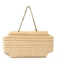 Targhetta in legno 2 pezzi con corda in canapa da appendere targa personalizzabile con decoupage pittura appendino per porta (Rettangolo 18X12,5X1 cm