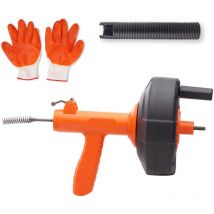 Mophorn - Tarière de drainage de 25 pieds, serpent de plomberie à alimentation automatique avec accessoire de forage, déboucheur pour cuisine, salle