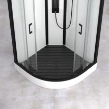 Homemaison - Tarima de Ducha en Gris para Cabina en Cuarto de Círculo - 80,4 x 80,4 cm