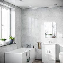 Nes Home - Tarla pvc Panel Ceiling Grey Marble Cladding 250mm x 2700mm x 5mm (Pack Of 4)