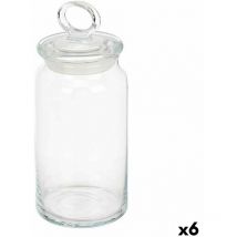Tarro kitchen 9,8 x 23,4 x 9,8 cm transparente silicona vidrio 1,1 l (6 unidades)