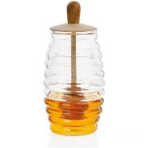 Wadiga - andrea house MS66068 Tarro para Miel de Vidrio con Palo de Madera - ref: MS66068
