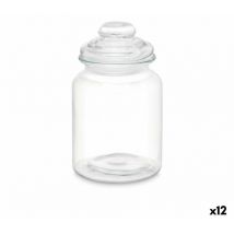 Vivalto - Tarro transparente vidrio 900 ml (12 unidades) con tapa