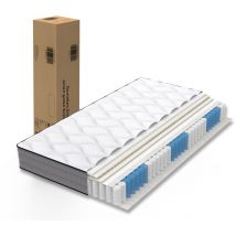 Taschenfederkernmatratze 90 × 200 Cm, Deluxe, 7 Zonen, H3, 20 Cm Hoch, 1000 Federn, Lyocell-bezug, Oeko-tex, Made In China