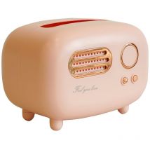 ZVD - Taschentuchbox-Hülle, Retro-Radio-Taschentuchboxen, Kunst-Taschentuchbox, rosa multifunktionale Taschentuchbox