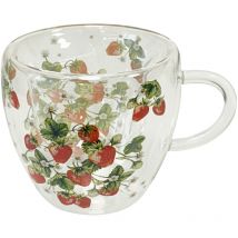 Ambiente - Tasse à thé en verre double paroi 200 ml - Fraises