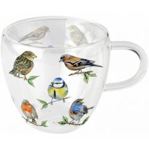Ambiente - Tasse à thé en verre double paroi 200 ml - oiseaux