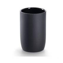 Tasse en céramique rayée pour brosses à dents, ø 7,7 cm