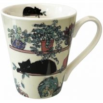 Tasse en porcelaine Chat et plantes par Kiub