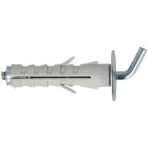 Tasselli in nylon Diam. 9 x 40 con gancio corto 6 pz.