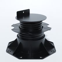Tassello regolabile da 60 a 138 mm per terrazzo in legno e composito - Colore: Nero, superficie coperta in m2: 0.09