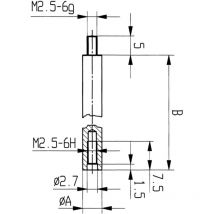 Tastbolzenverlängerung für Messuhren und Feinzeiger 30mm Ø4mm