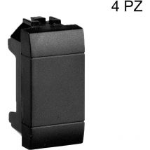 Tasto Copriforo 4pz Pulsante Compatibile living Tappo Falso Copri Presa Nero