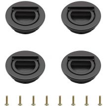 Tatami-Set mit 4 runden, unsichtbaren Griffen mit integriertem Zugring (schwarz)